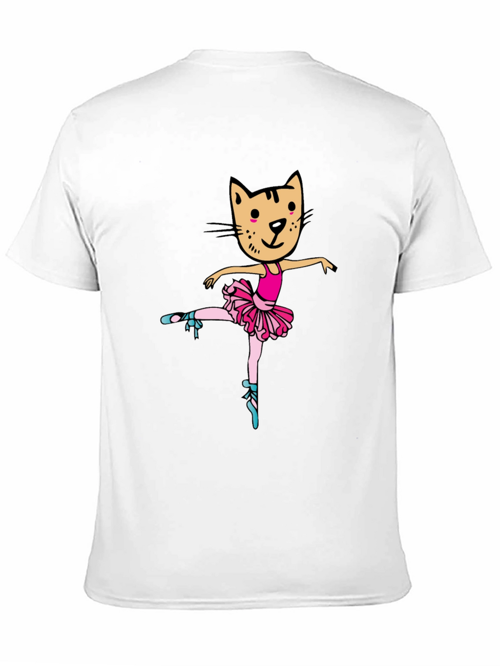 Cat Ballerina Graphic Tee - Black Unisex T-Shirt