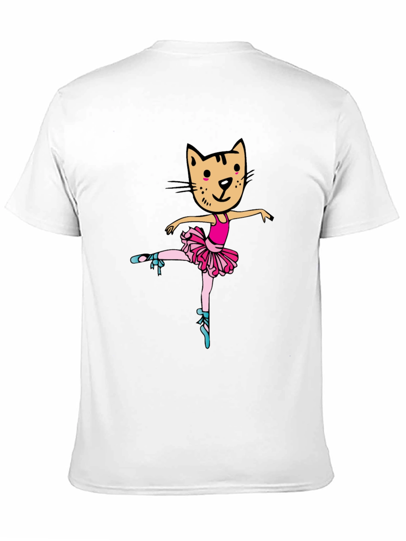 Cat Ballerina Graphic Tee - Black Unisex T-Shirt