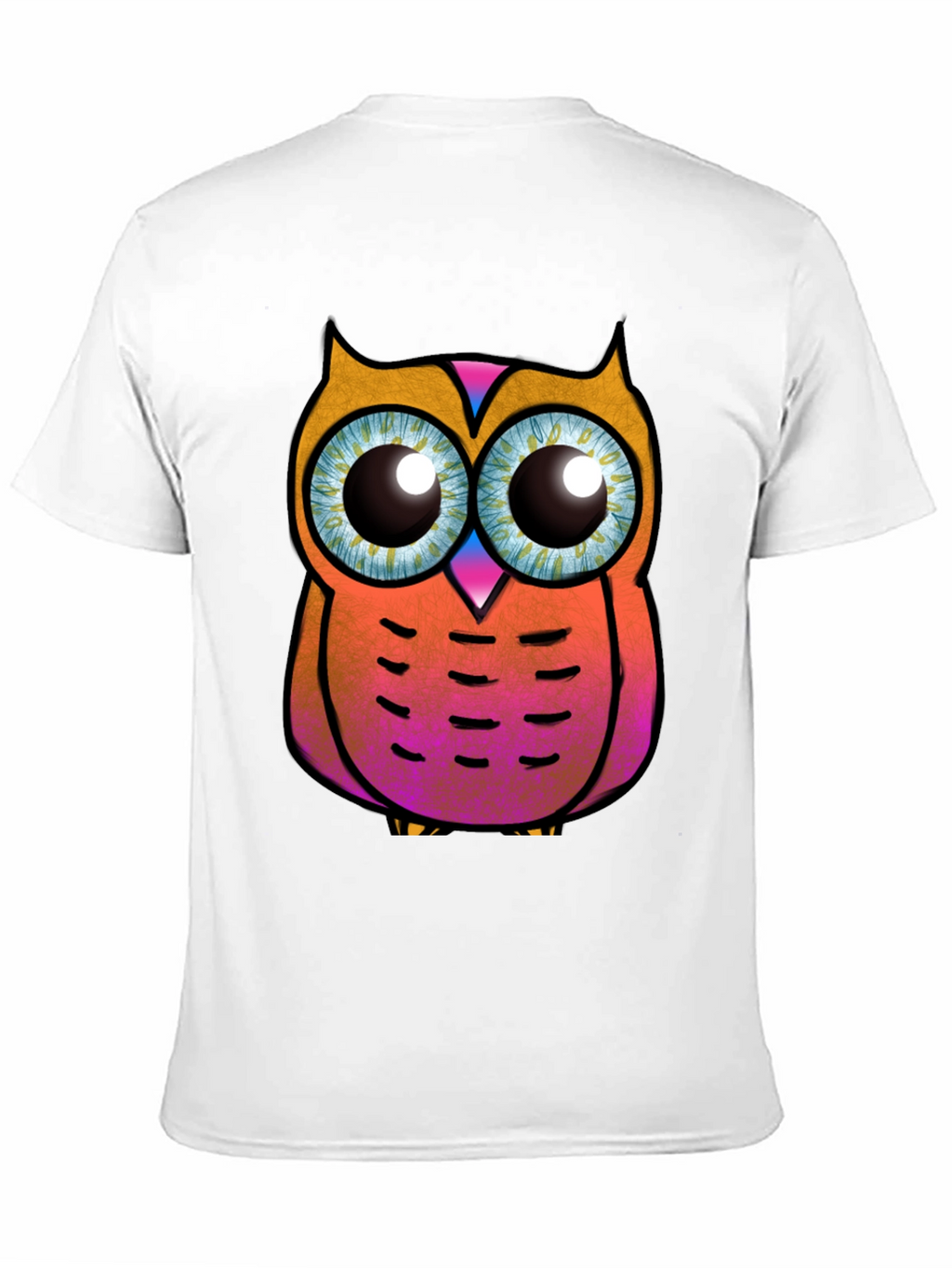 Funky Owl Graphic Tee - Black Cotton T-Shirt