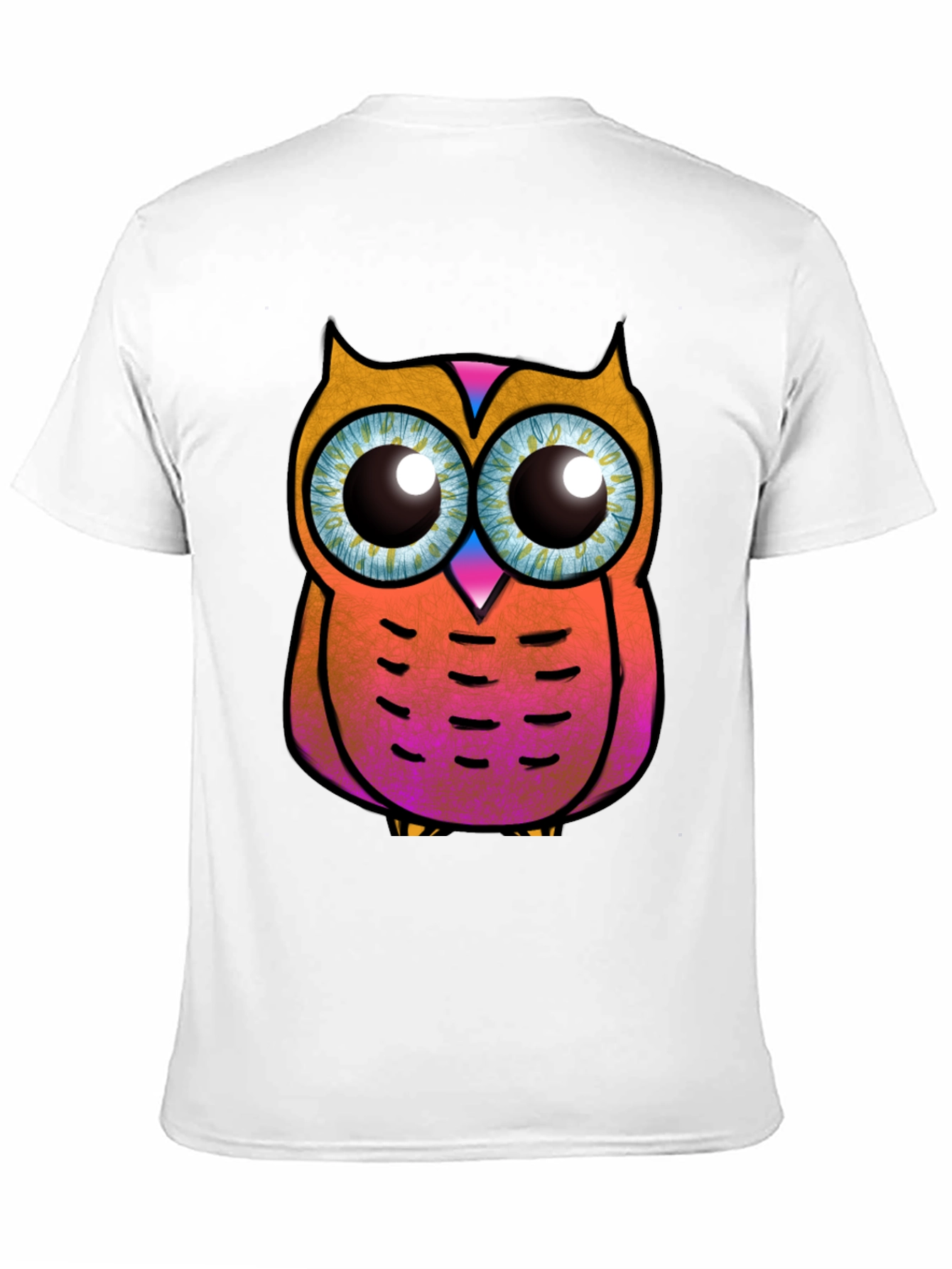 Funky Owl Graphic Tee - Black Cotton T-Shirt
