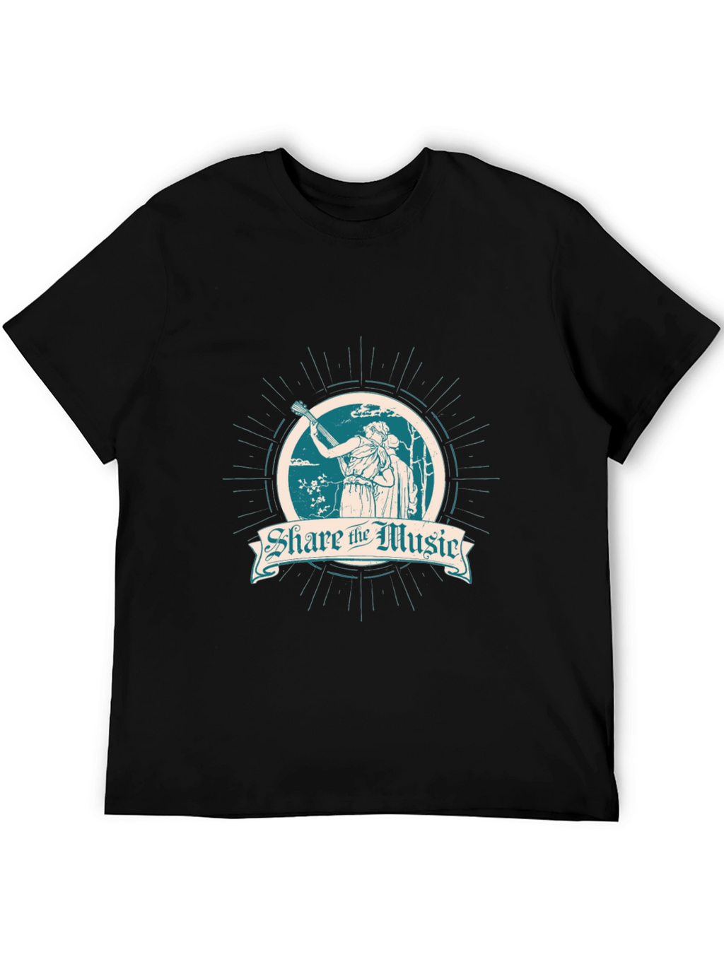 Share the Music Black Graphic T-Shirt