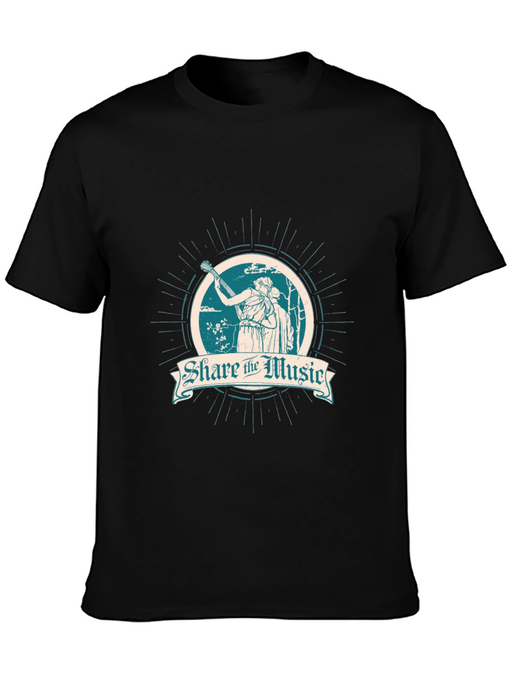 Share the Music Black Graphic T-Shirt