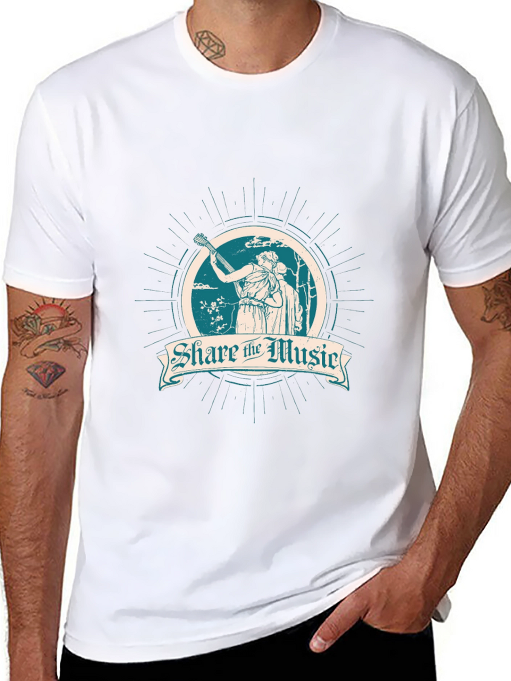 Share the Music Black Graphic T-Shirt