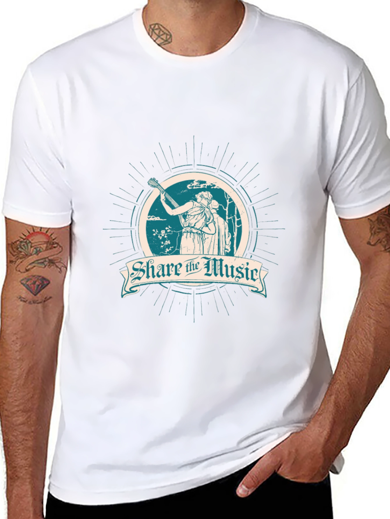 Share the Music Black Graphic T-Shirt