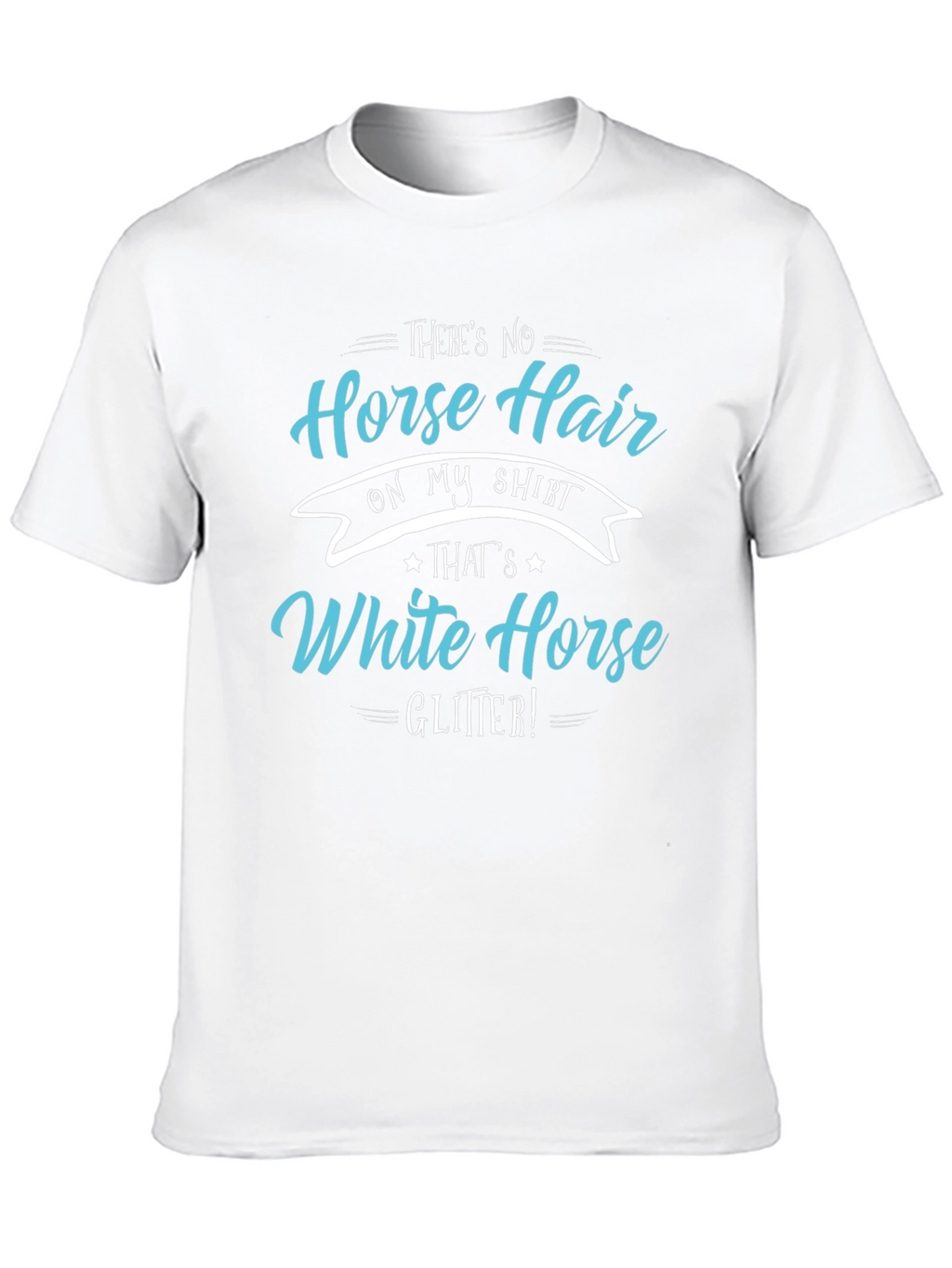 Horse Hair White Horse Glitter T-Shirt