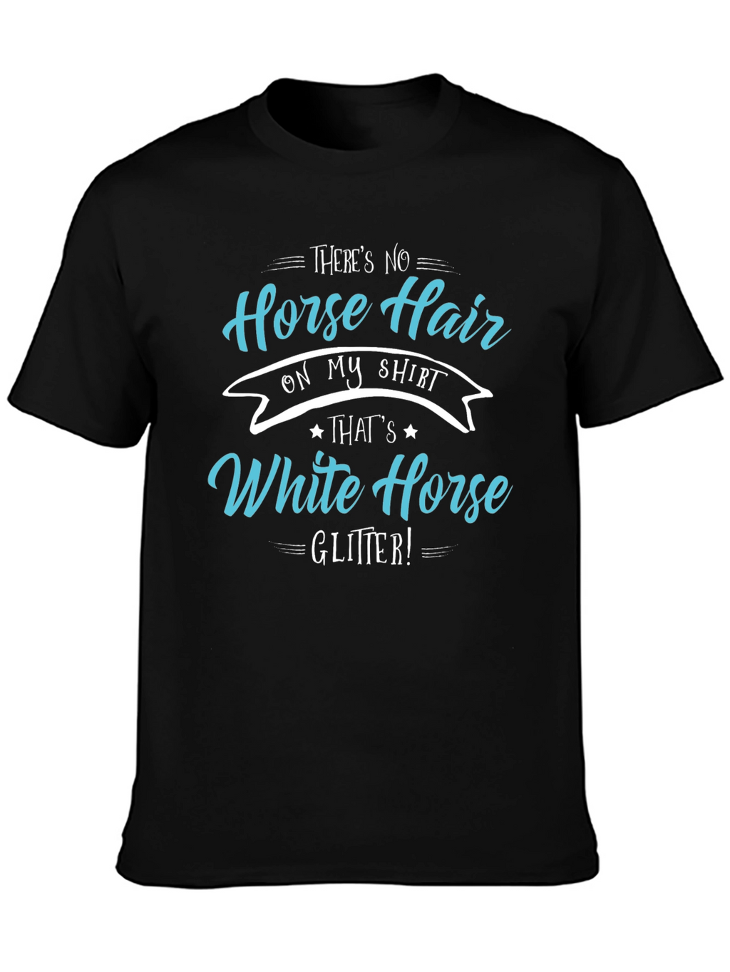 Horse Hair White Horse Glitter T-Shirt