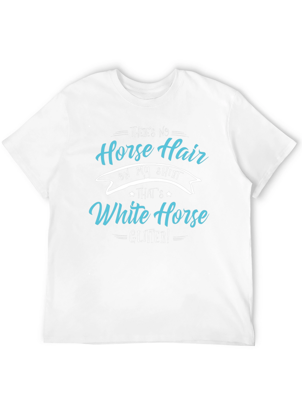 Horse Hair White Horse Glitter T-Shirt
