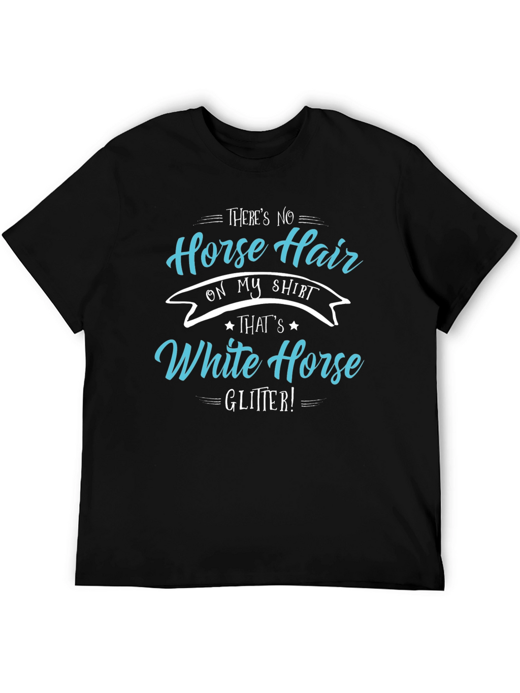 Horse Hair White Horse Glitter T-Shirt