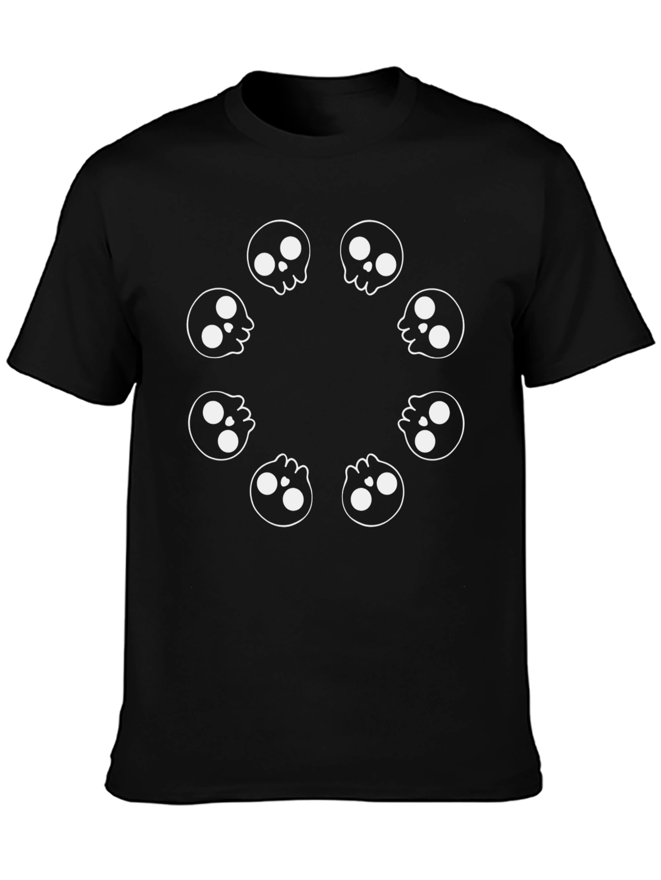 Skull Circle Graphic Black T-Shirt