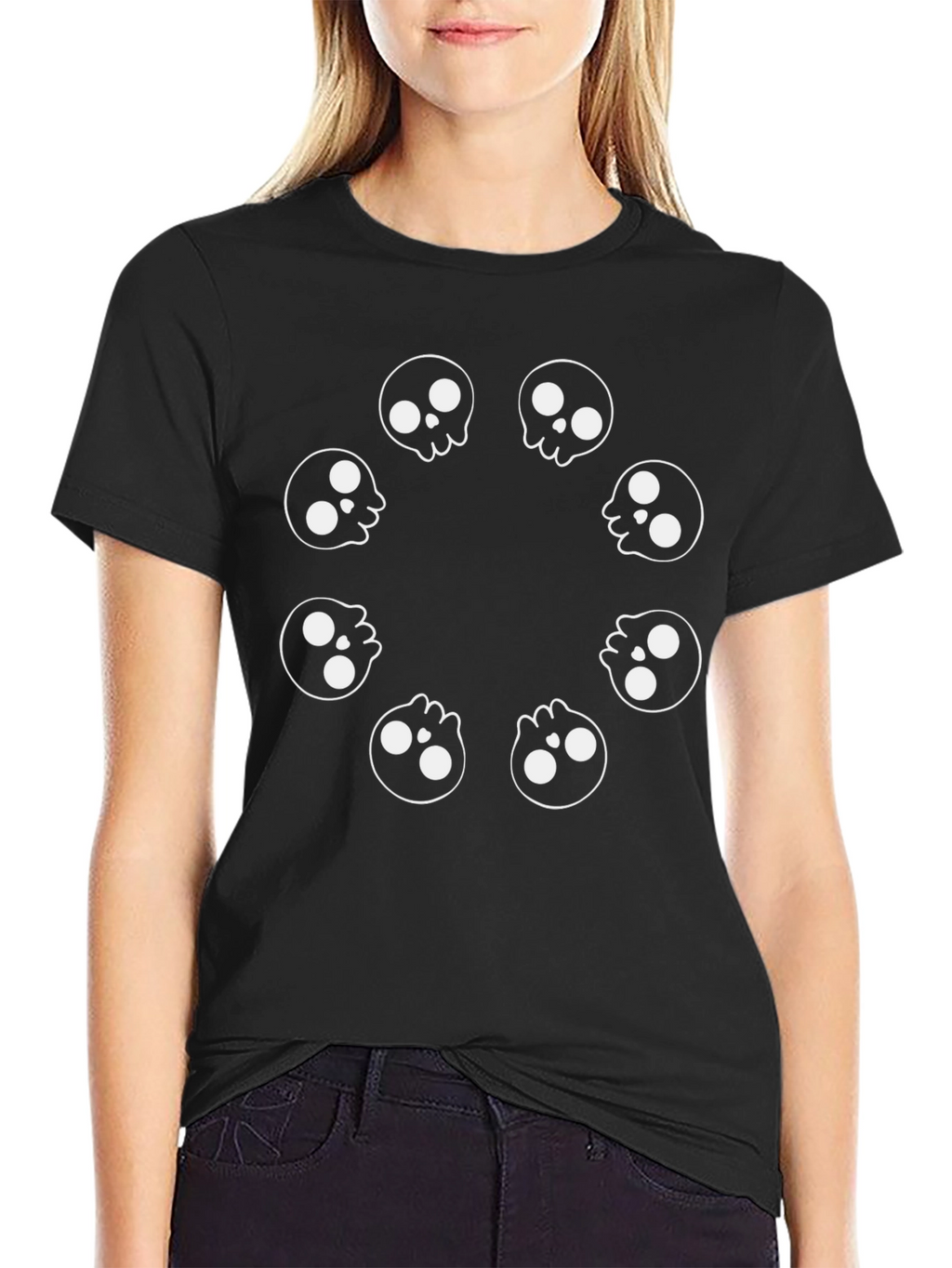 Skull Circle Graphic Black T-Shirt