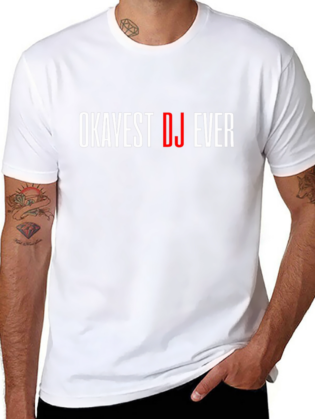 Okayest DJ Ever Black Graphic T-Shirt