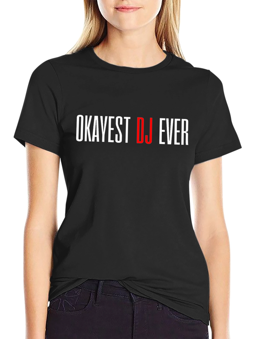 Okayest DJ Ever Black Graphic T-Shirt