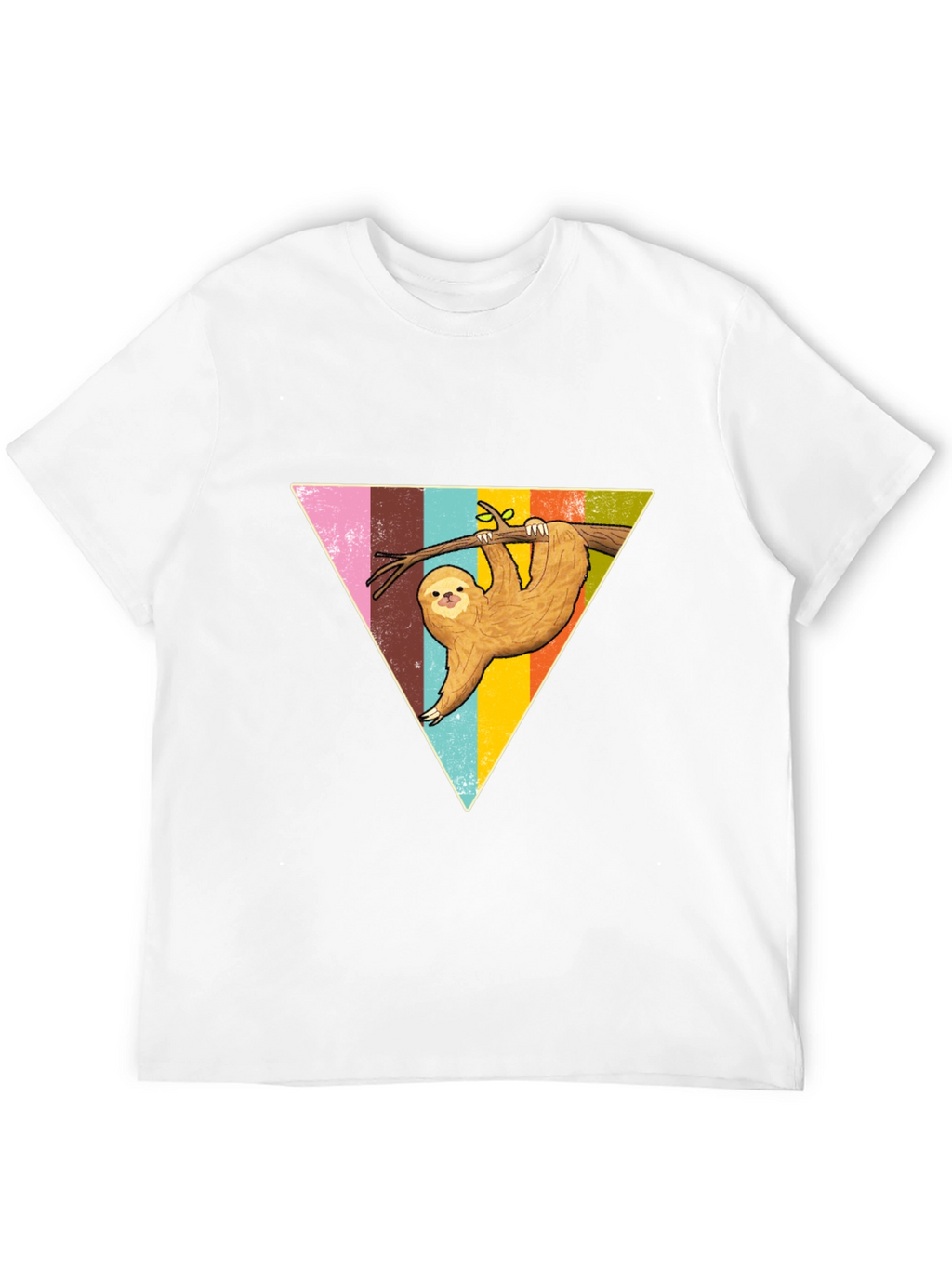 Sloth Triangle Graphic Tee - Casual & Fun Style