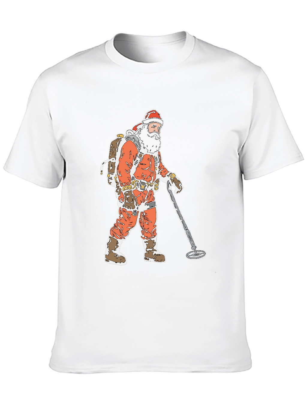 Santa Metal Detecting Graphic Tee