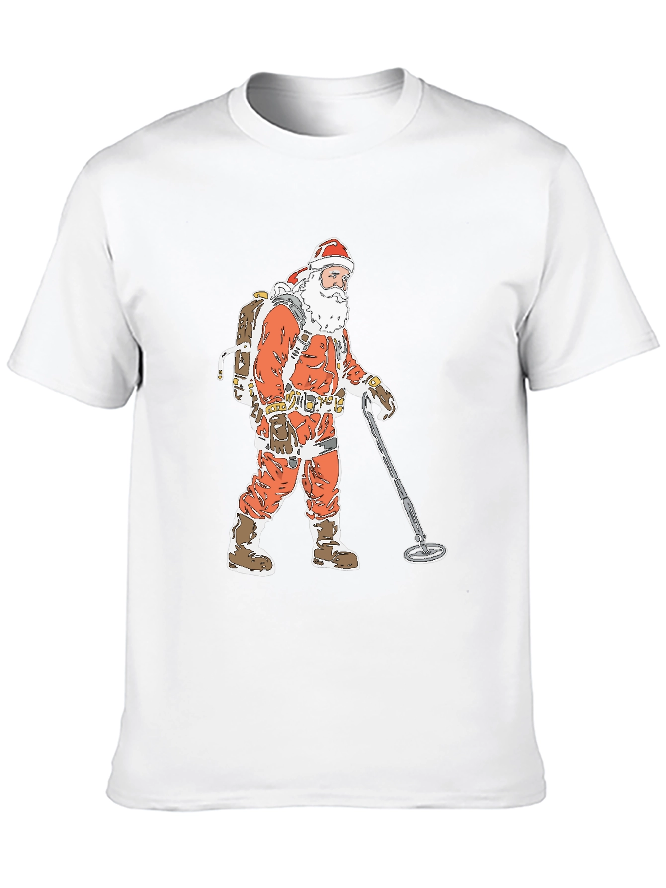 Santa Metal Detecting Graphic Tee