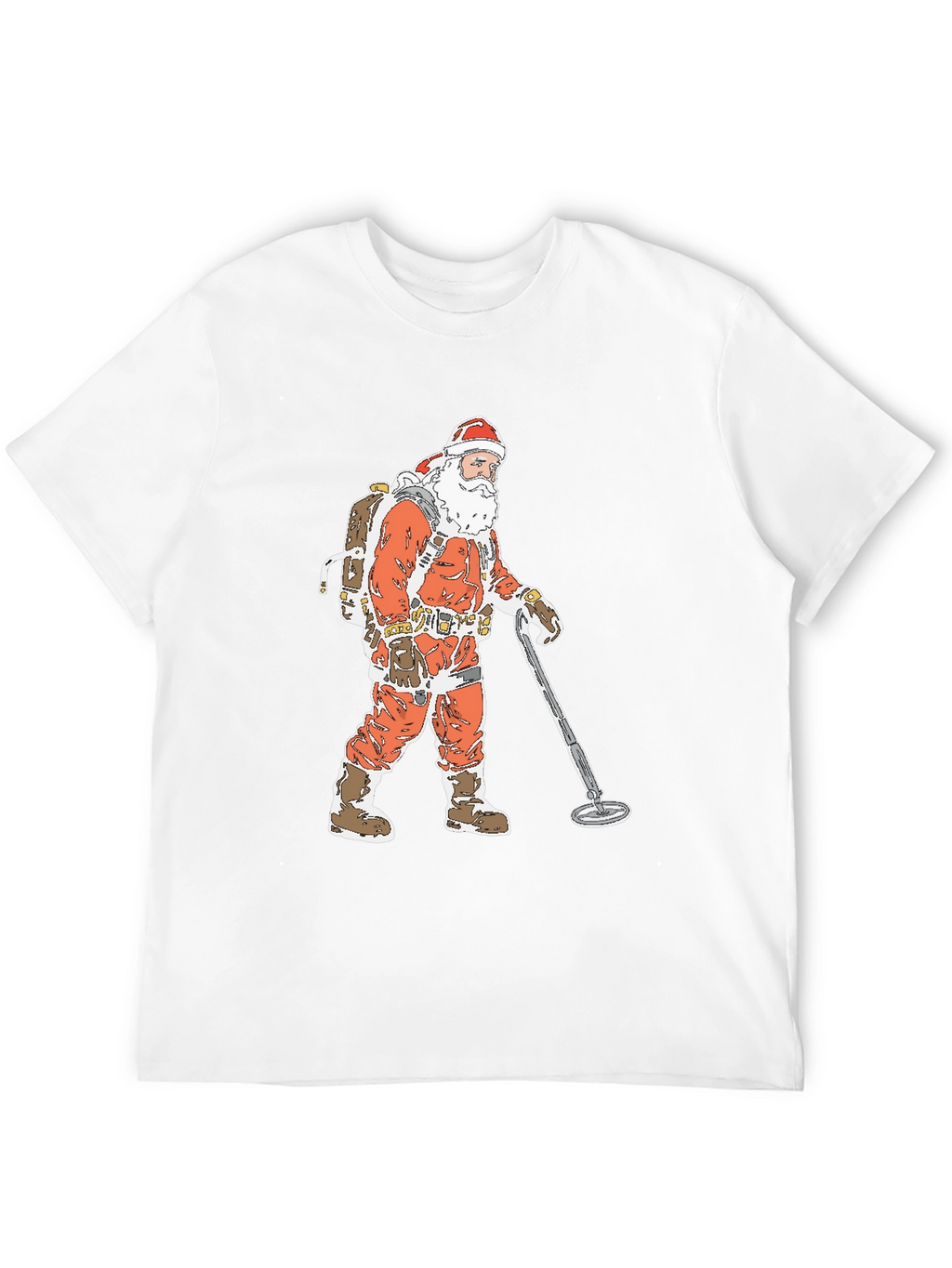 Santa Metal Detecting Graphic Tee