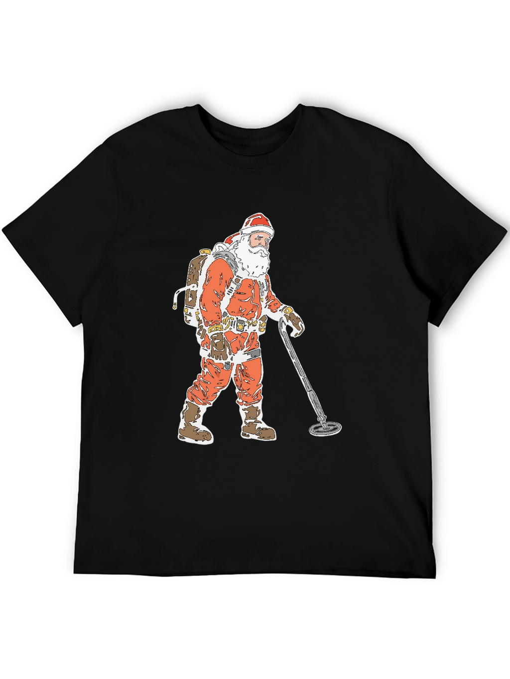 Santa Metal Detecting Graphic Tee