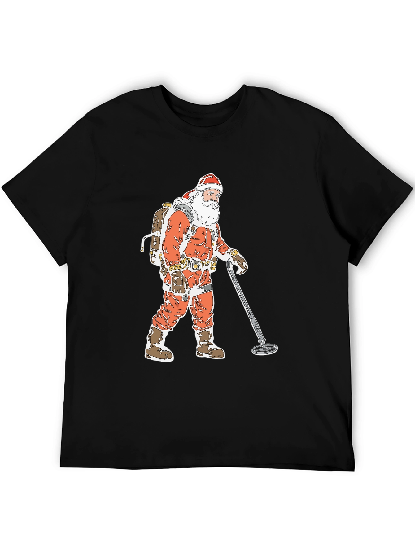 Santa Metal Detecting Graphic Tee