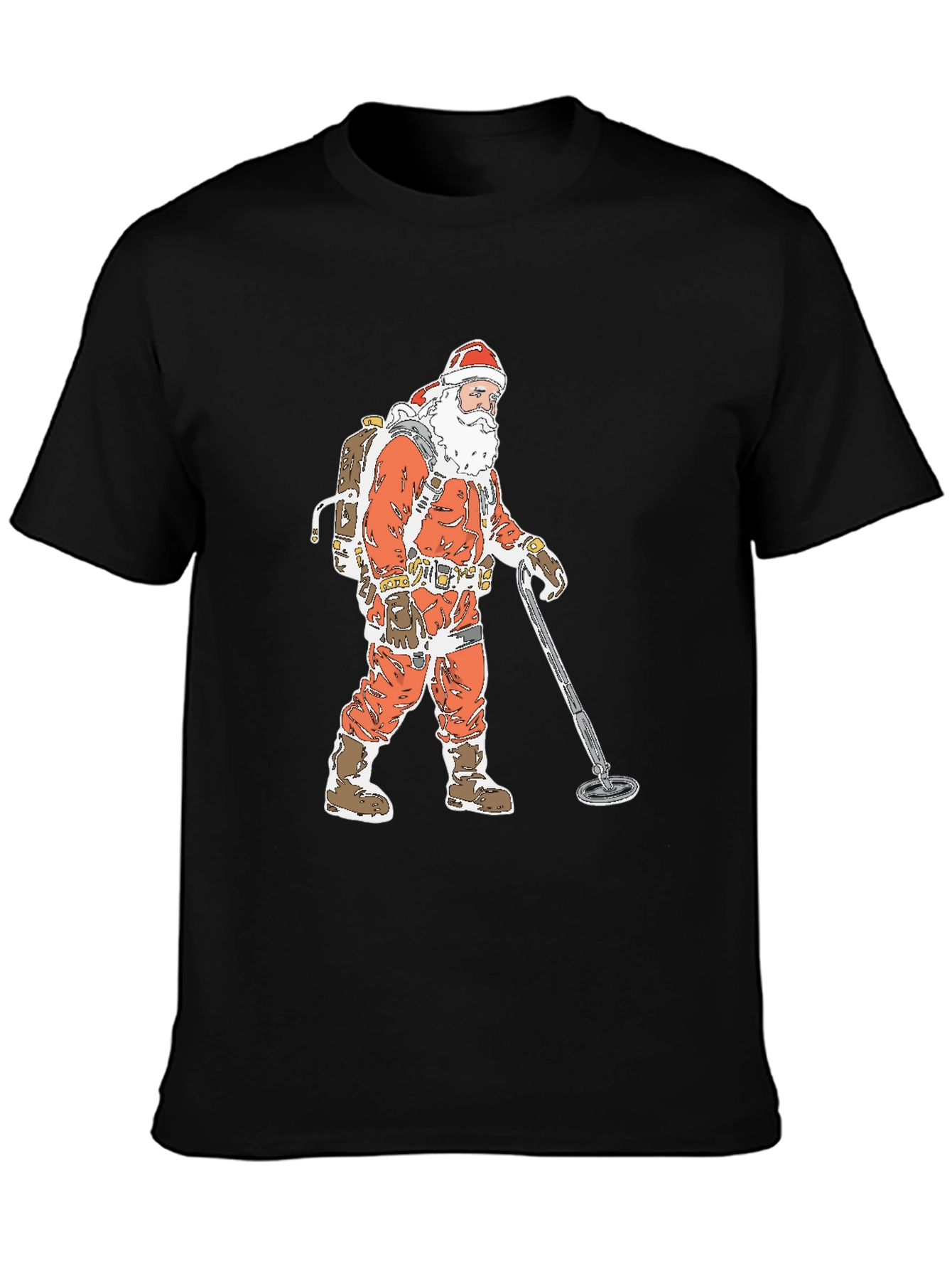 Santa Metal Detecting Graphic Tee