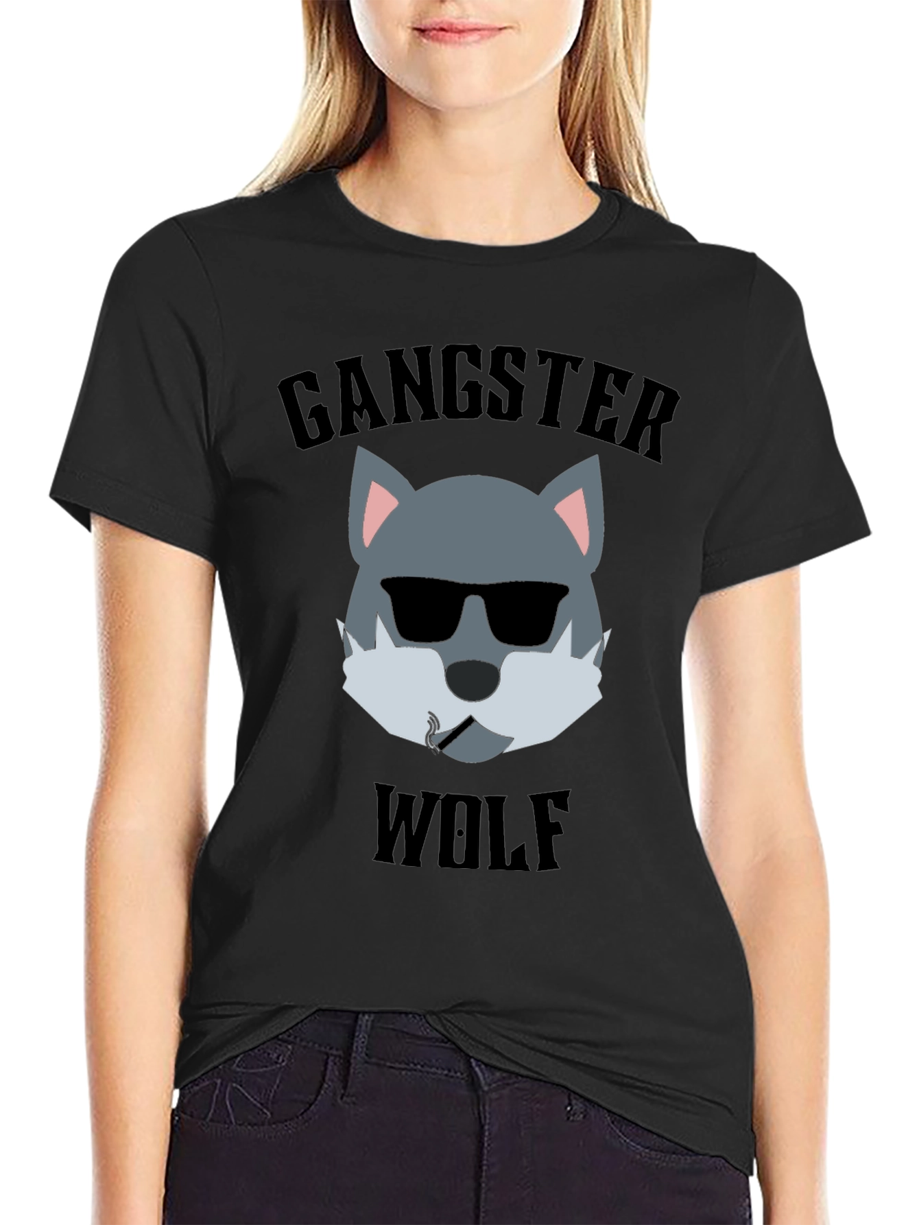 Gangster Wolf Graphic T-Shirt - Cool and Edgy Design