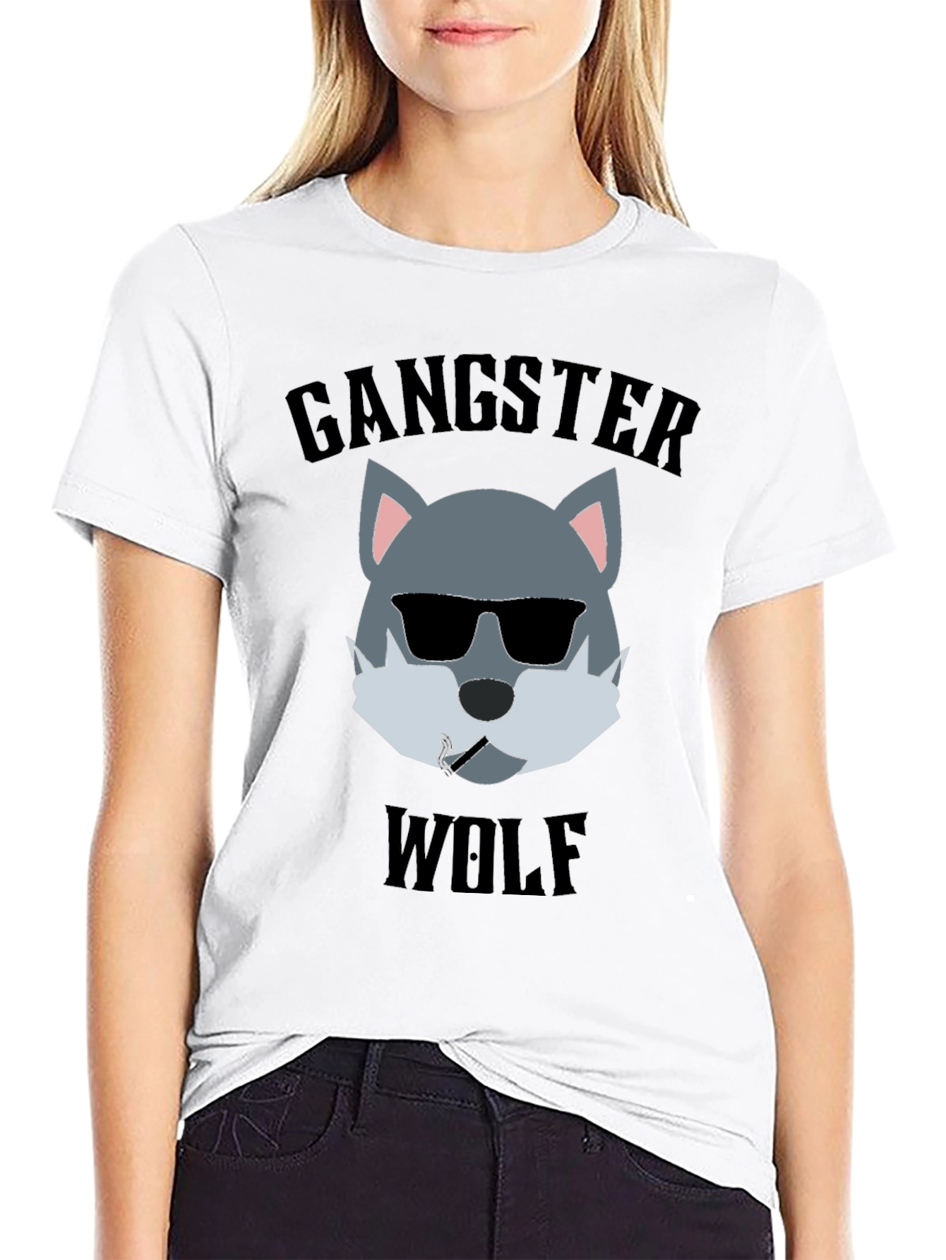 Gangster Wolf Graphic T-Shirt - Cool and Edgy Design