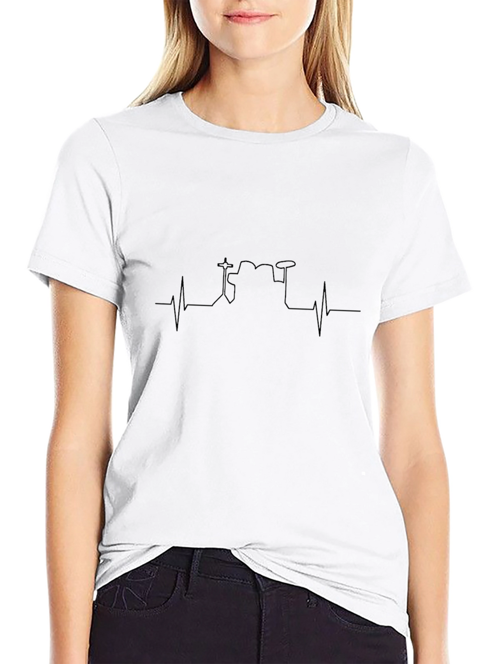 Drum Heartbeat T-Shirt - Musician Gift