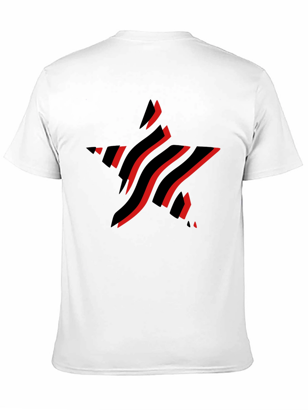 Stylish Black T-Shirt with Red Star Graphic Design