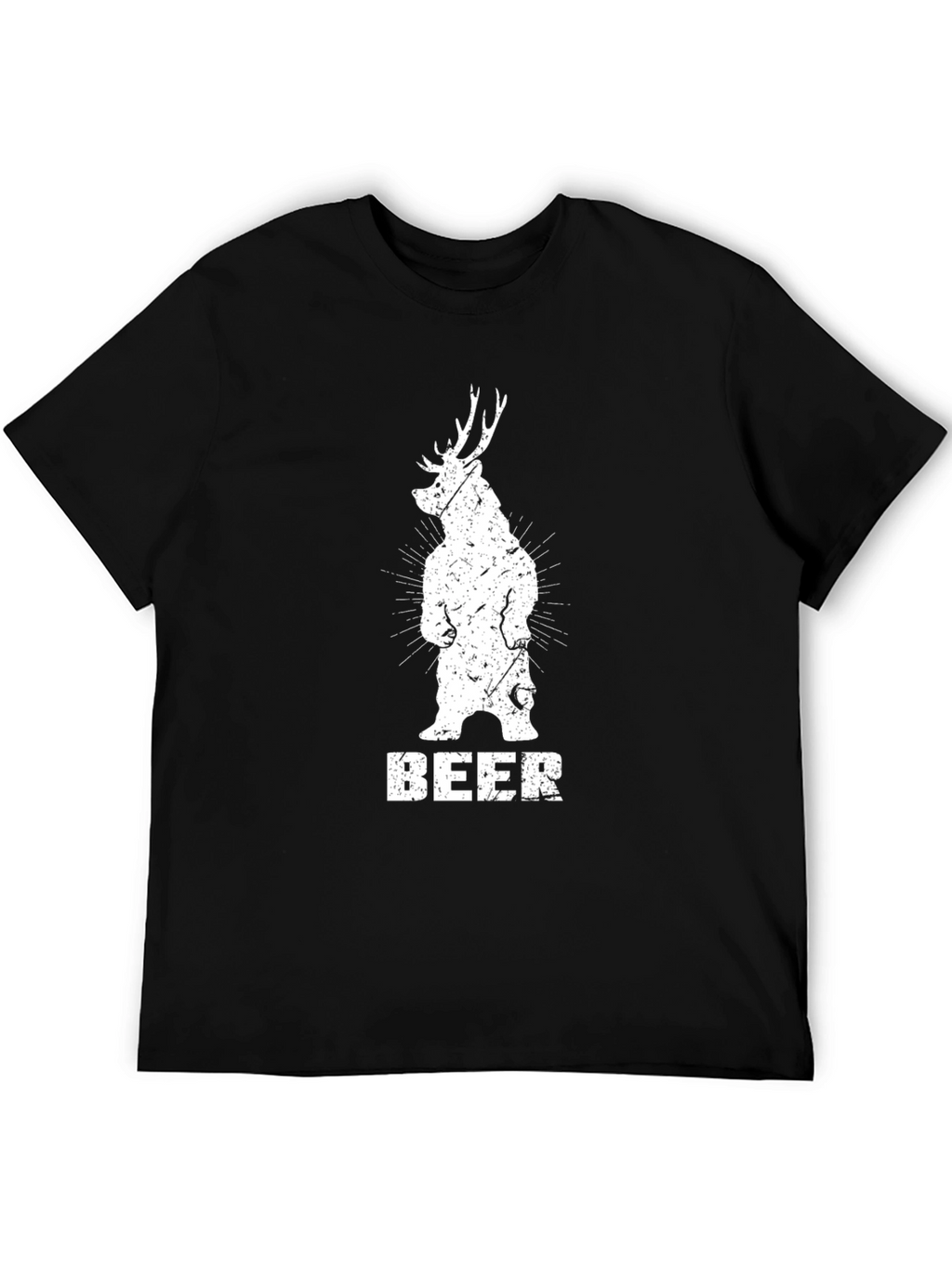Bear Deer Beer Graphic Tee - Black
