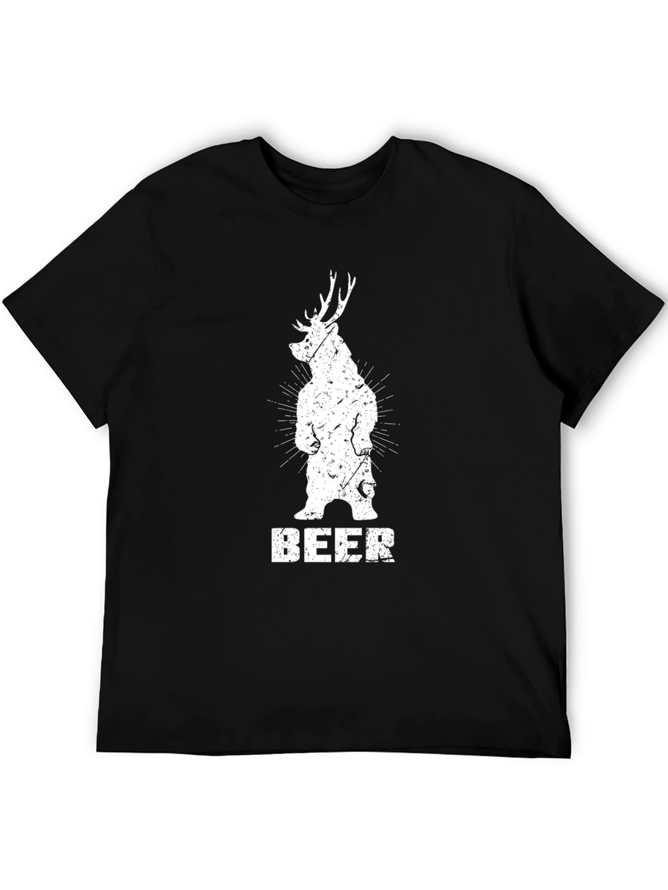Bear Deer Beer Graphic Tee - Black