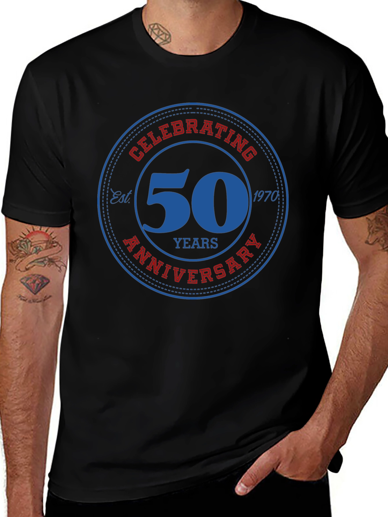 50th Anniversary T-Shirt - Black Cotton Blend Tee