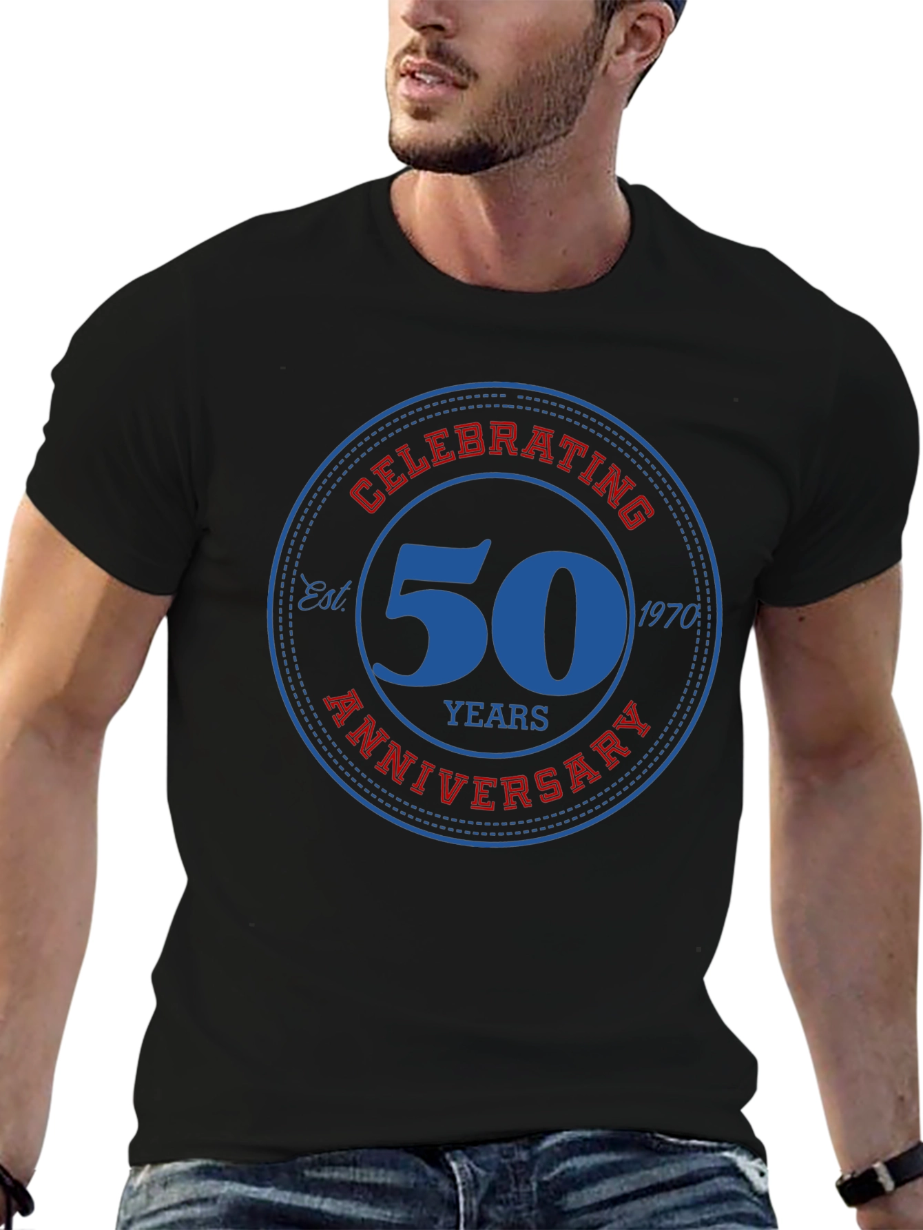 50th Anniversary T-Shirt - Black Cotton Blend Tee