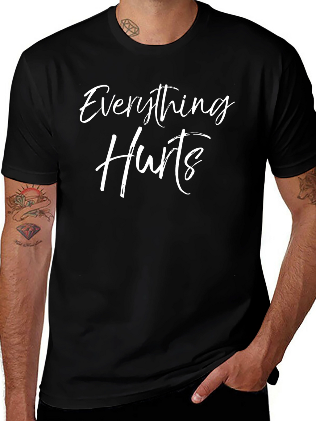 Everything Hurts Black Graphic Tee