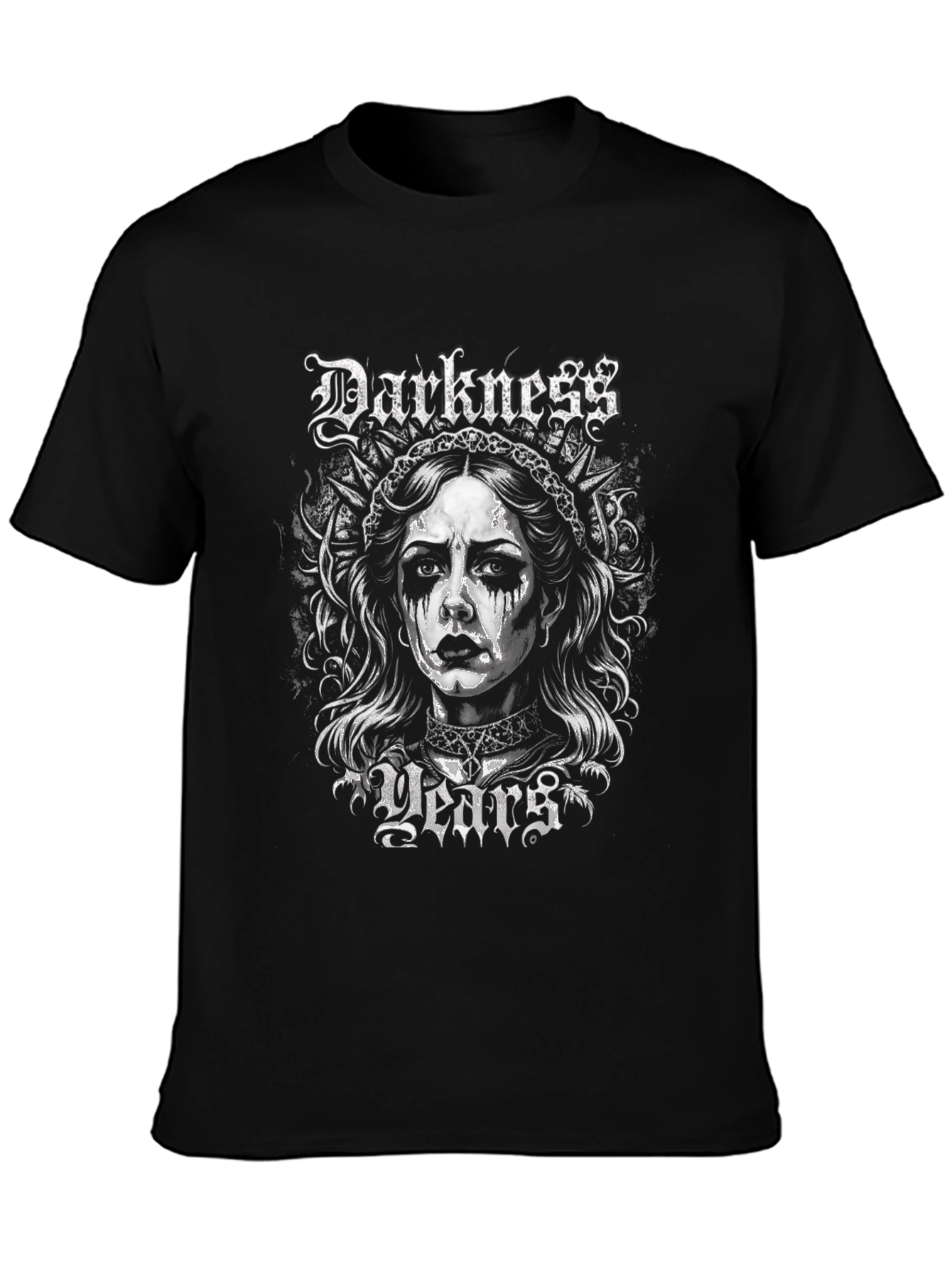 Darkness Years Graphic Print Black T-Shirt