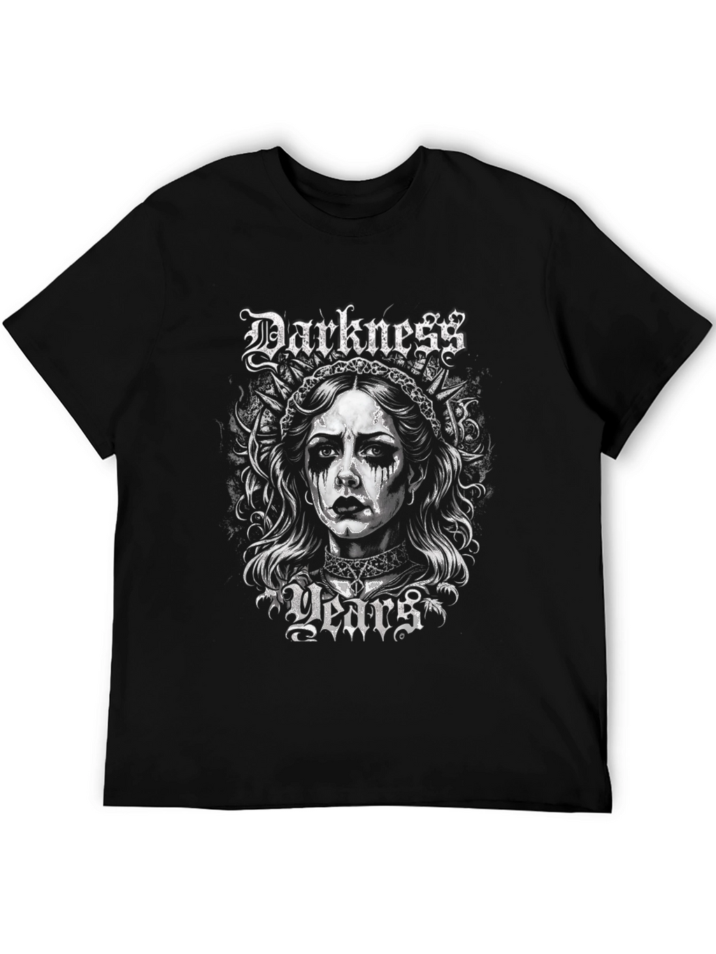 Darkness Years Graphic Print Black T-Shirt
