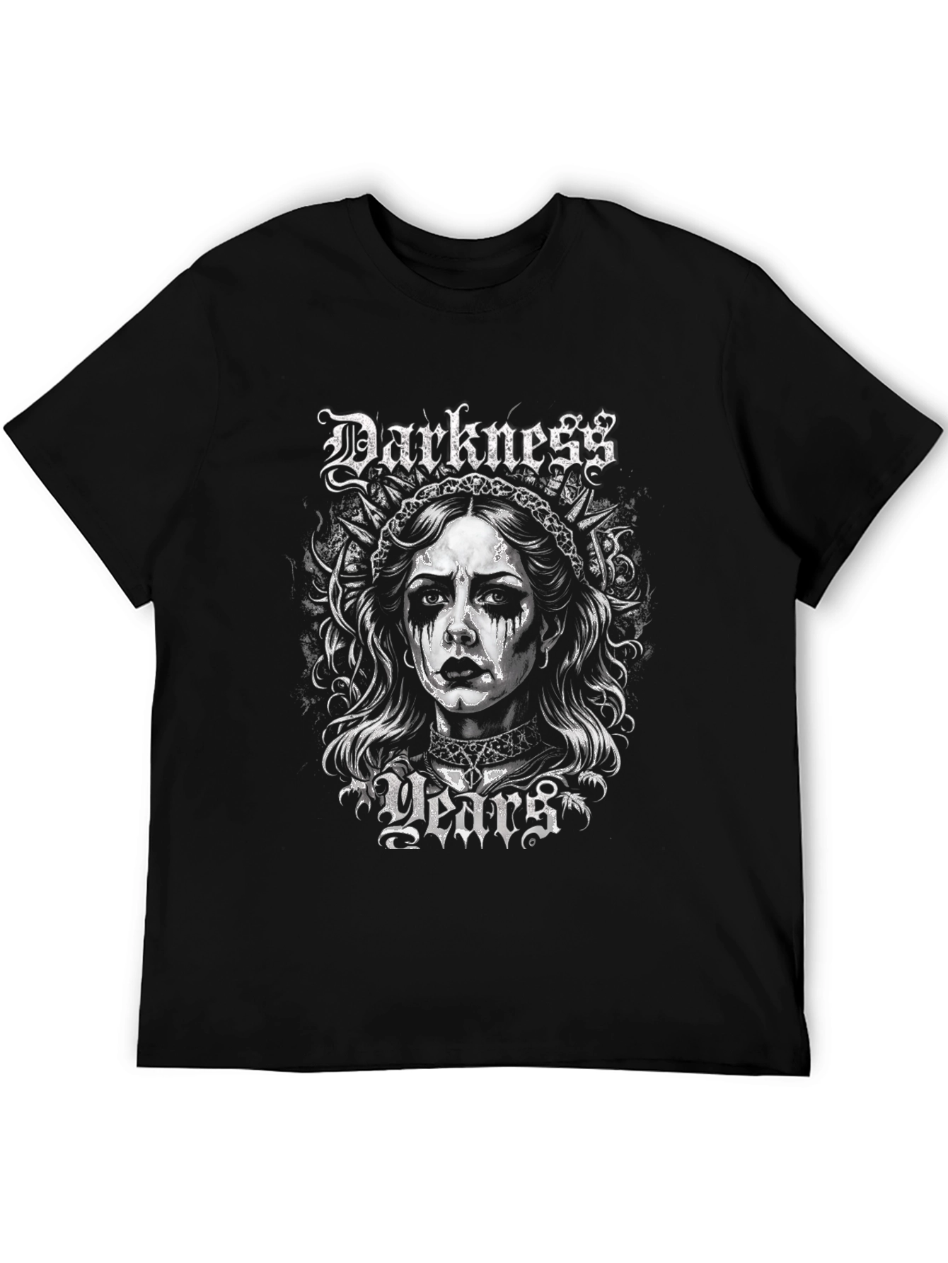 Darkness Years Graphic Print Black T-Shirt