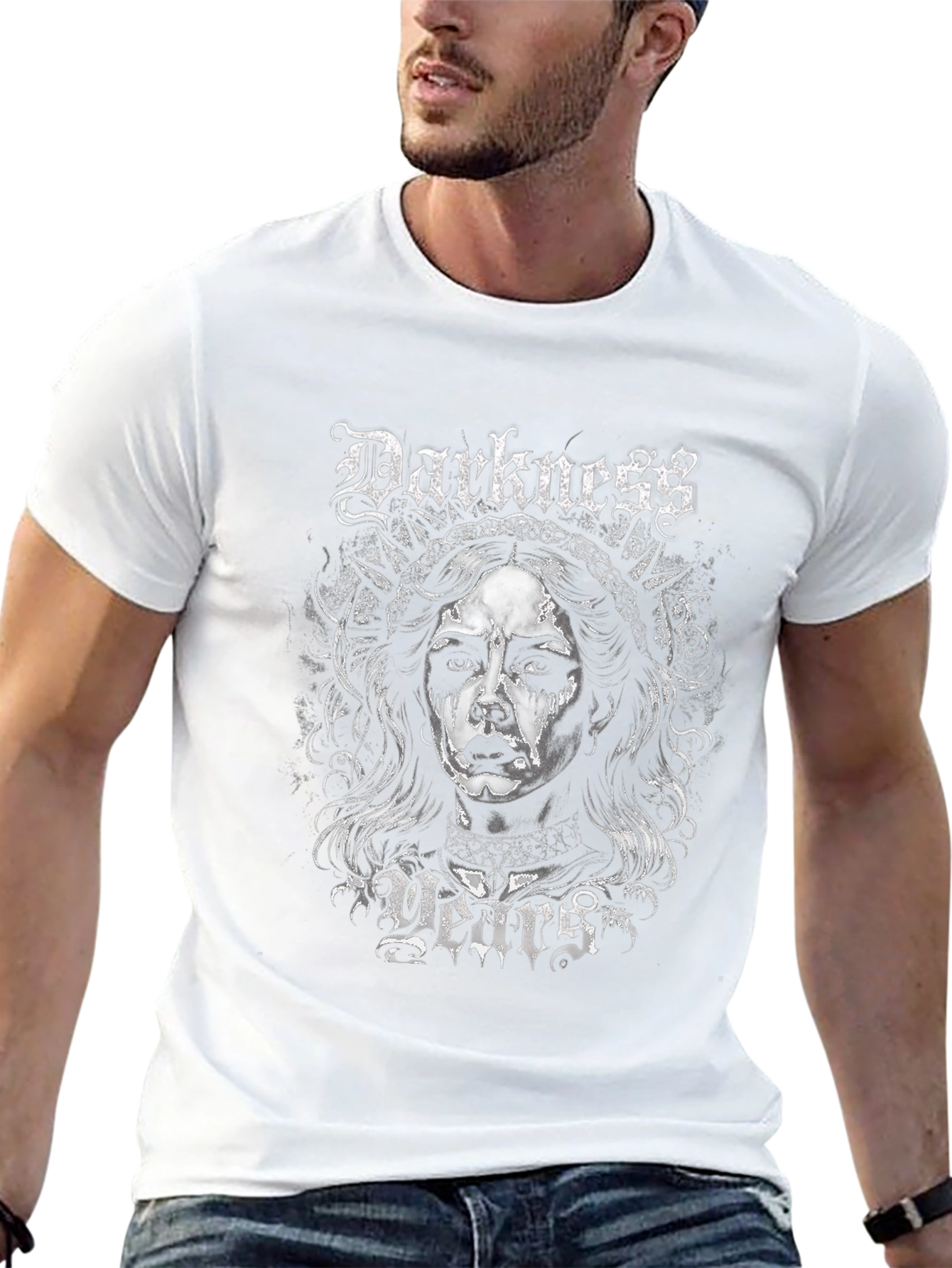 Darkness Years Graphic Print Black T-Shirt