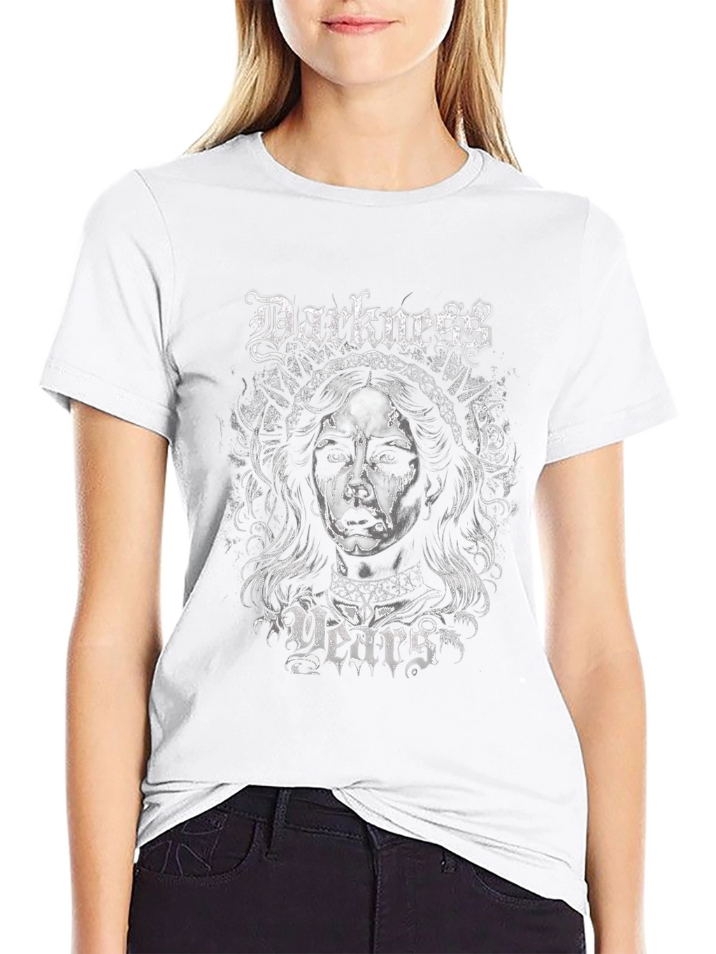 Darkness Years Graphic Print Black T-Shirt