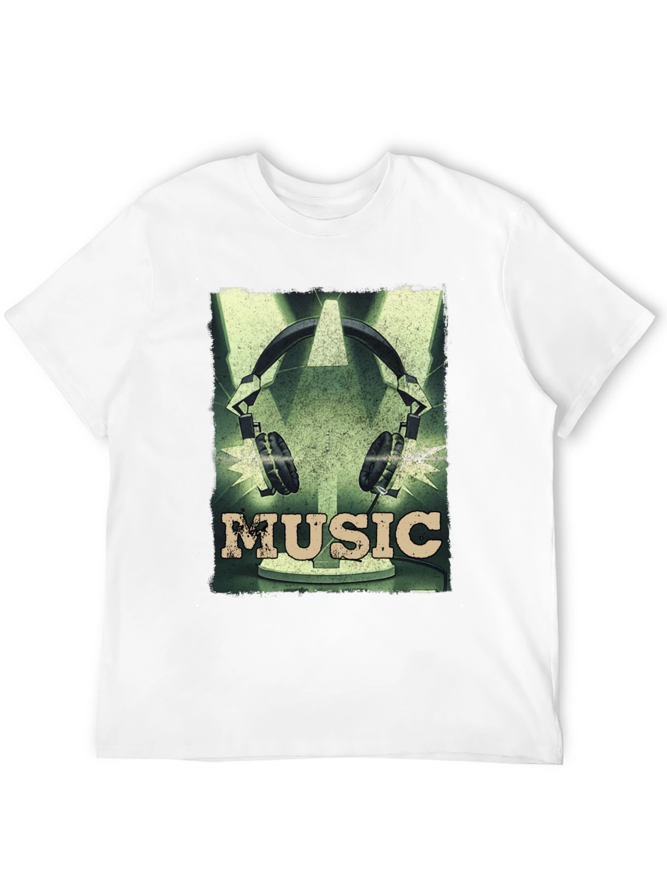 Vintage Music Headphones Graphic T-Shirt