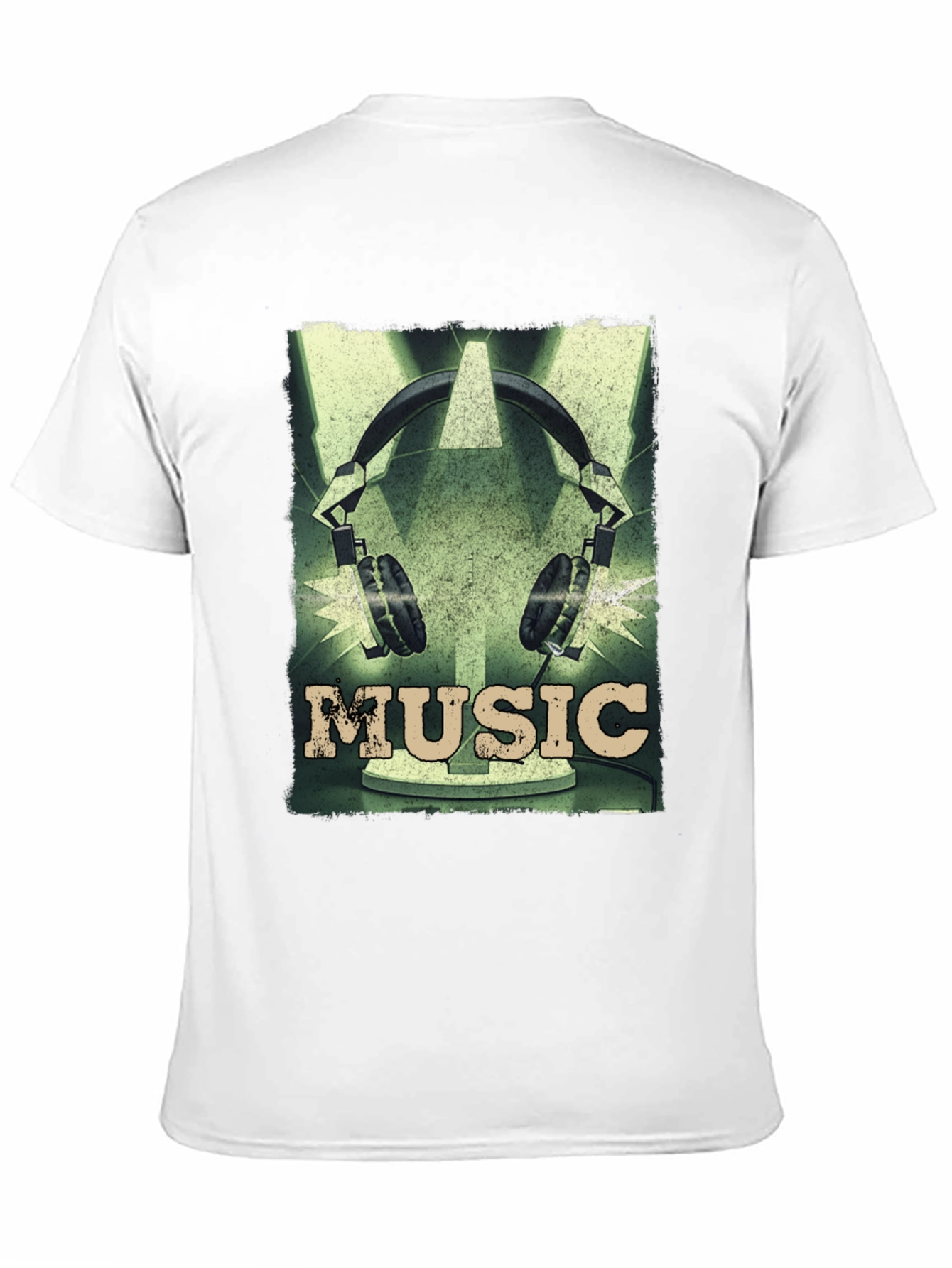 Vintage Music Headphones Graphic T-Shirt