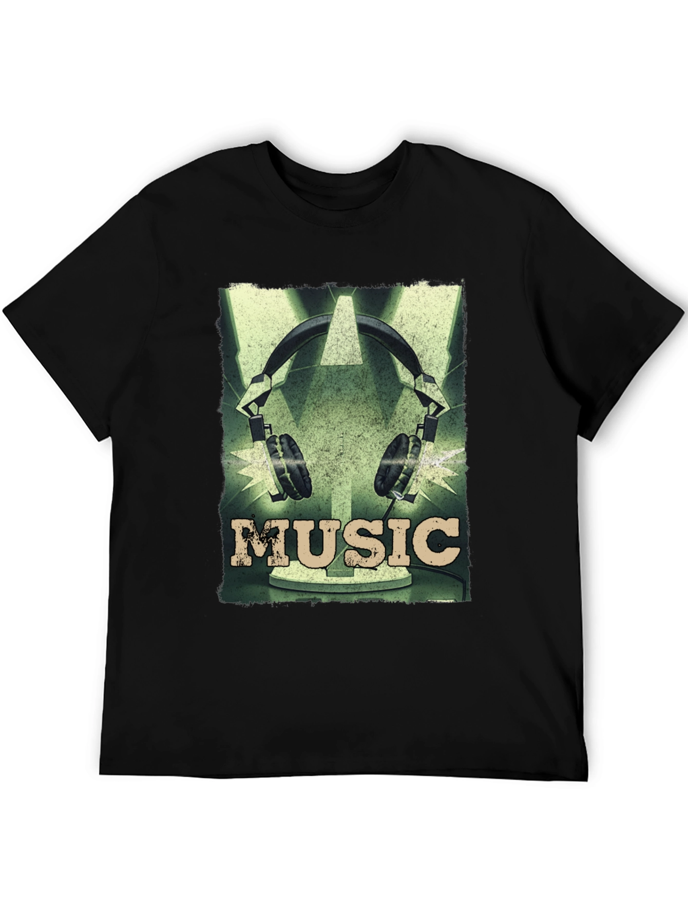 Vintage Music Headphones Graphic T-Shirt