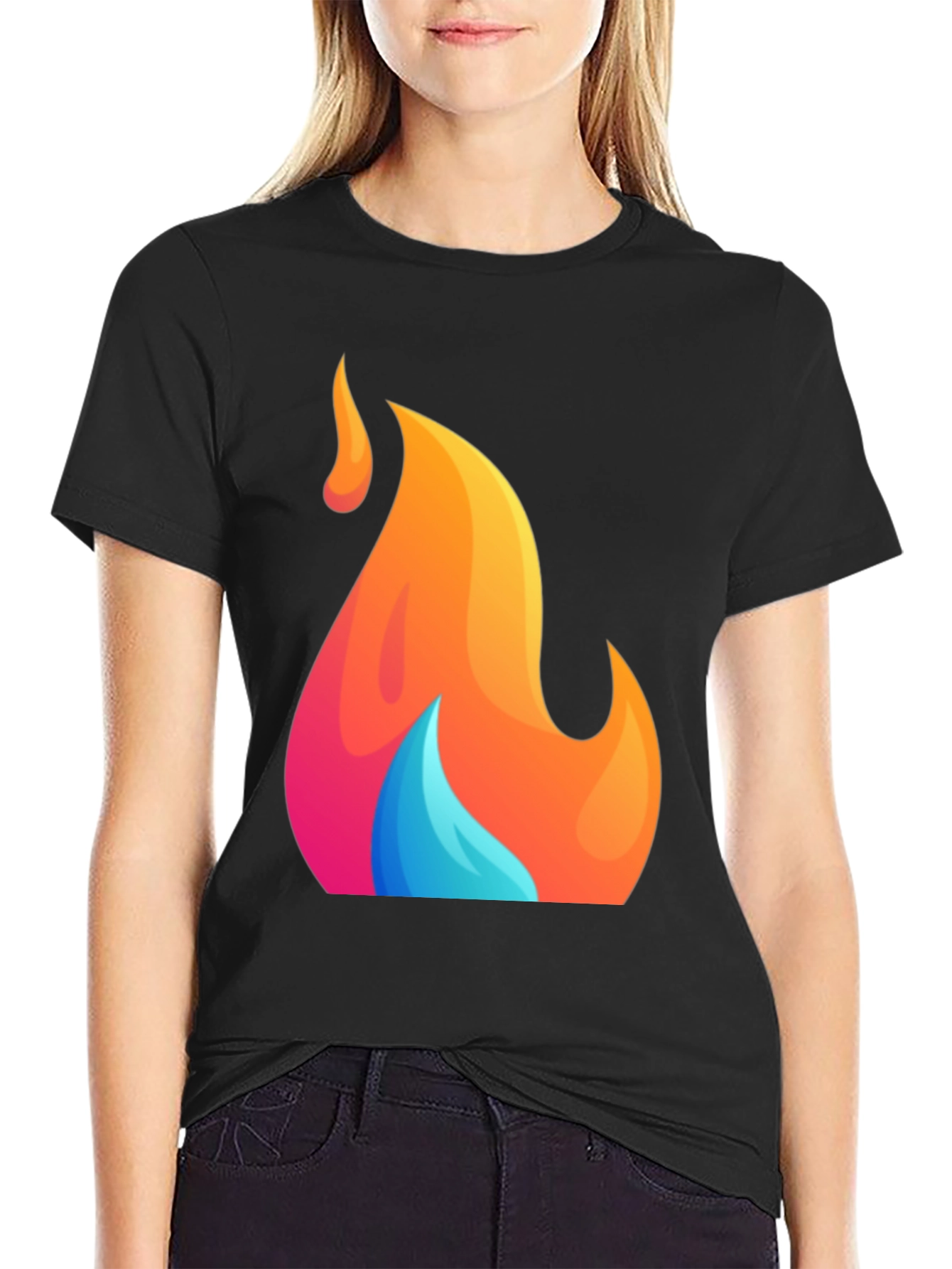 Flame Graphic Tee - Mens Black T-Shirt