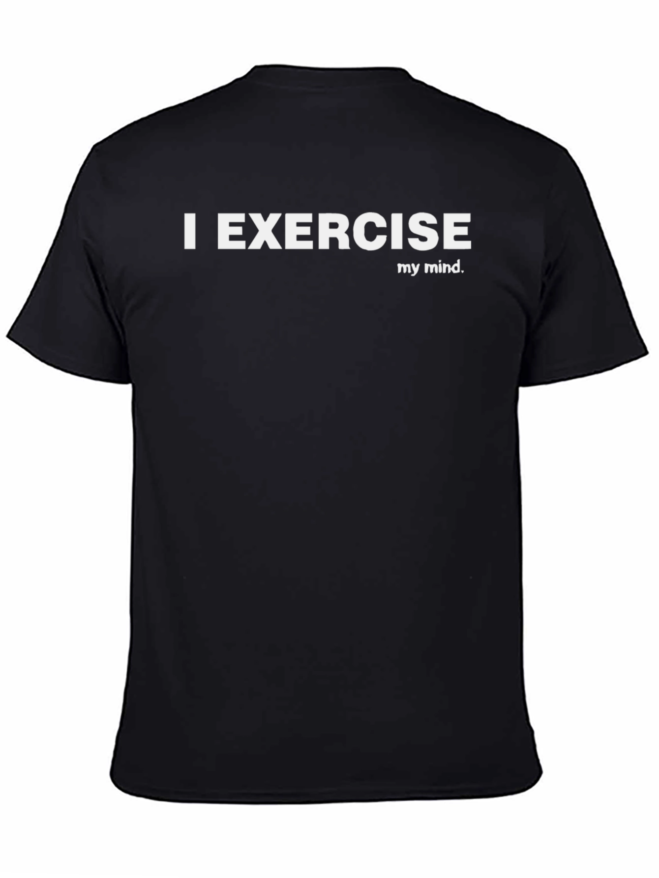 I Exercise My Mind Graphic Tee - Black Cotton T-Shirt