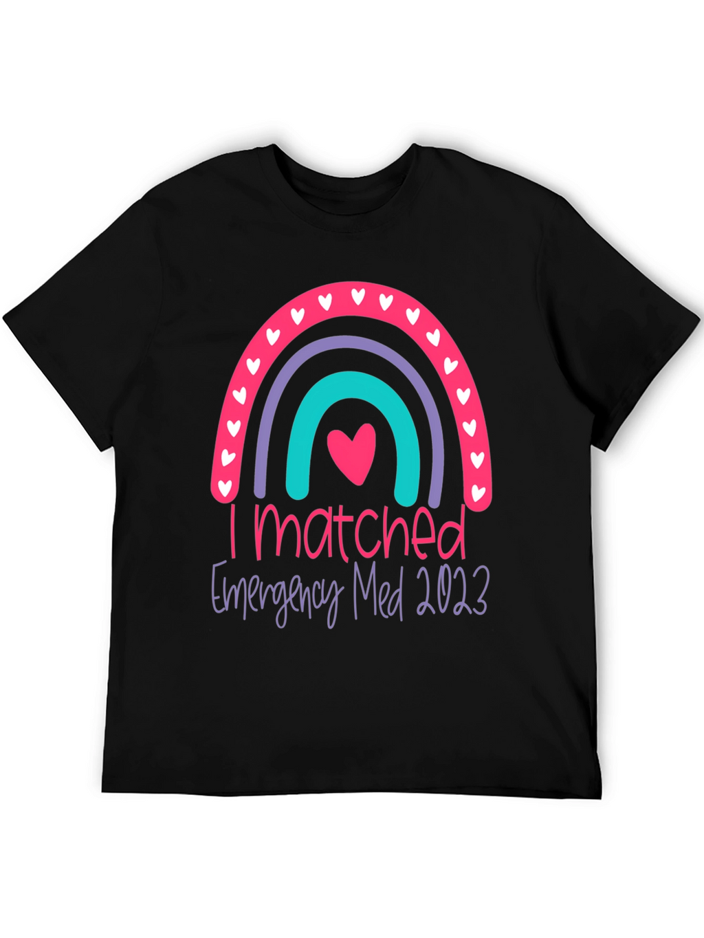 I Matched Emergency Med 2023 Rainbow Graphic Tee