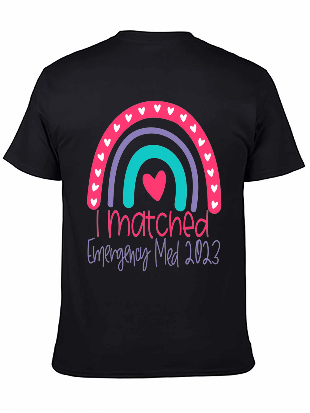 I Matched Emergency Med 2023 Rainbow Graphic Tee