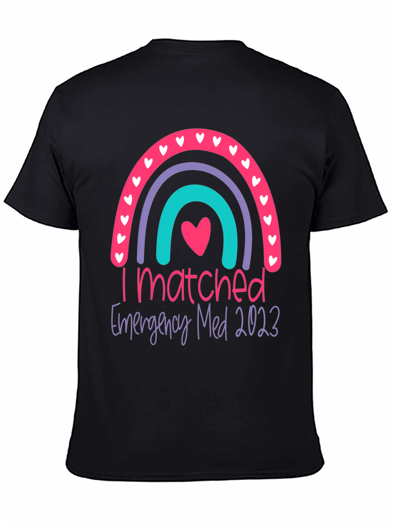 I Matched Emergency Med 2023 Rainbow Graphic Tee