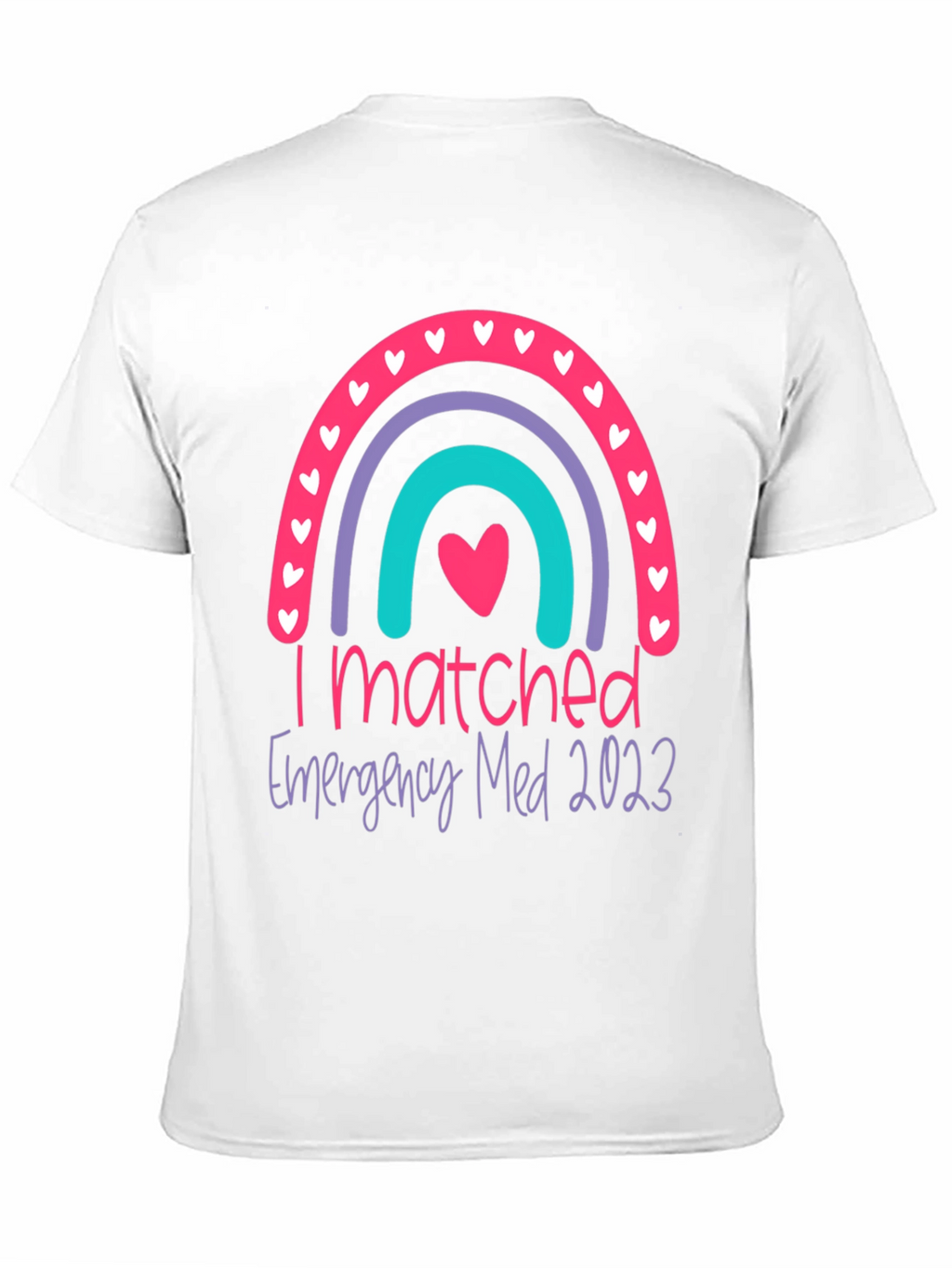 I Matched Emergency Med 2023 Rainbow Graphic Tee