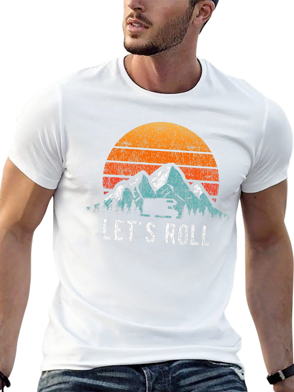 Lets Roll Mountain Sunset Graphic Tee