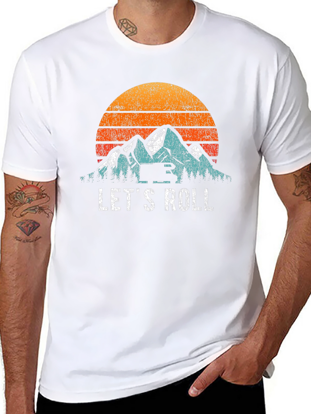 Lets Roll Mountain Sunset Graphic Tee