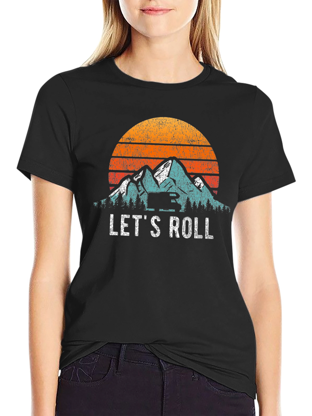 Lets Roll Mountain Sunset Graphic Tee