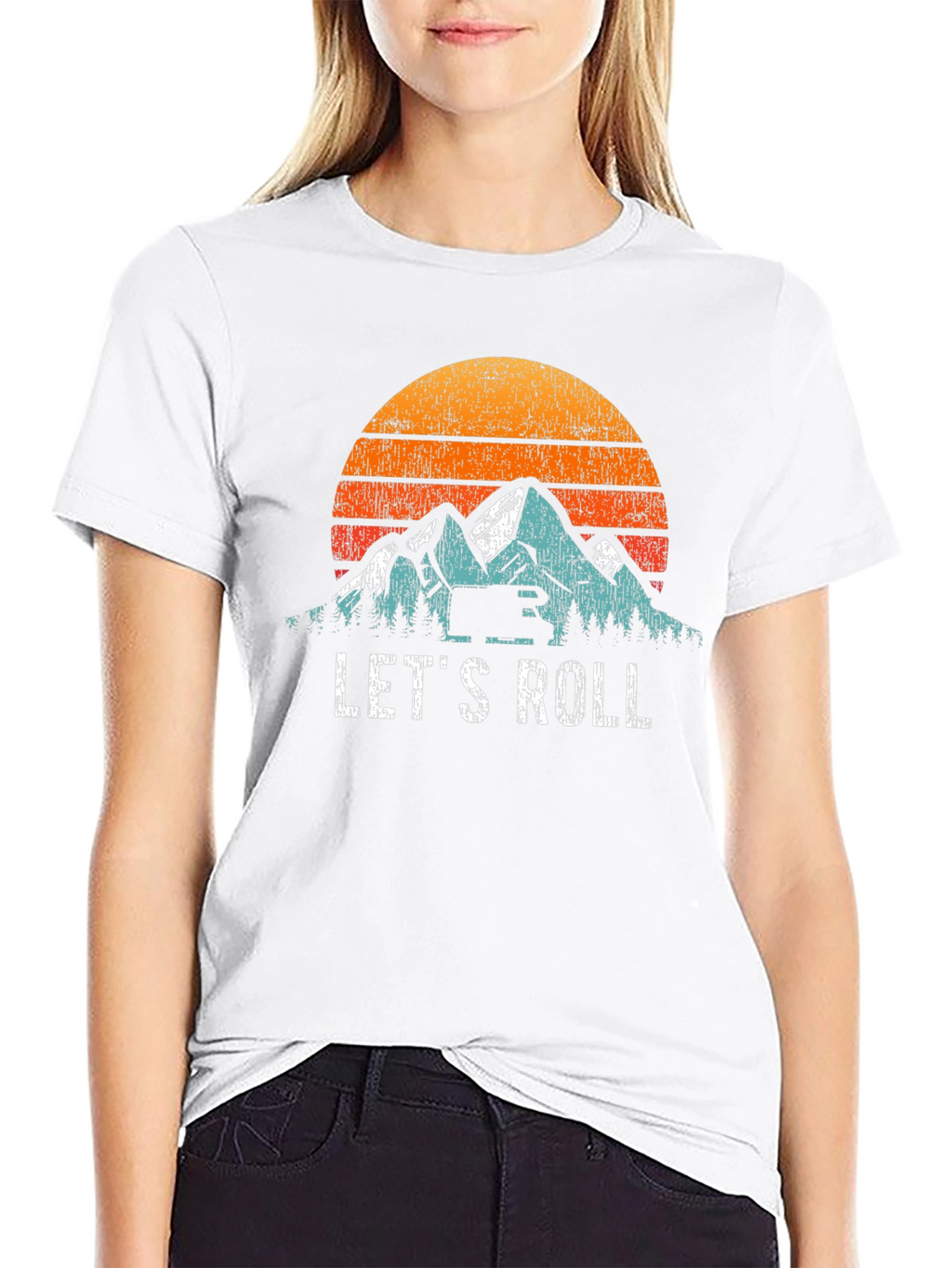 Lets Roll Mountain Sunset Graphic Tee